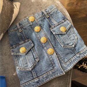 Kids Balmain Blue Denim Skirt